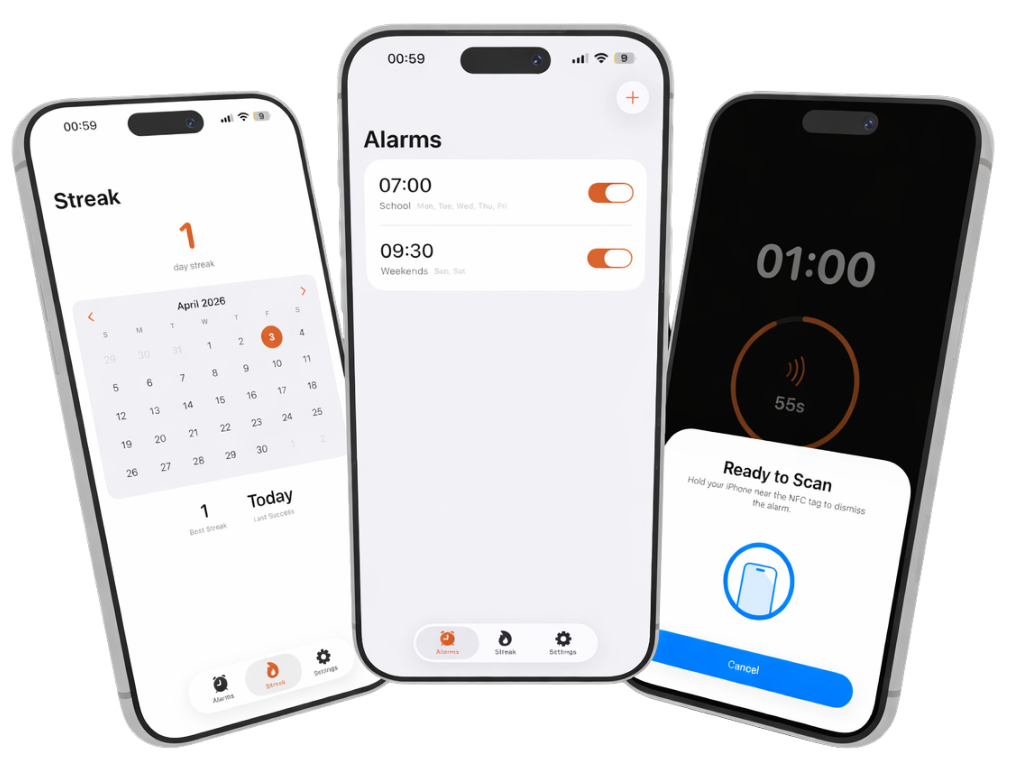 Wake Awake app screens